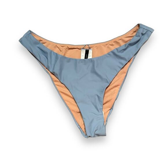 J. Crew Curved-Waist Cheeky Bikini Bottom in Light‎ Blue Sz M NEW Style BC125 - Picture 1 of 6